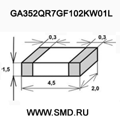 Размеры GA352QR7GF102KW01L
